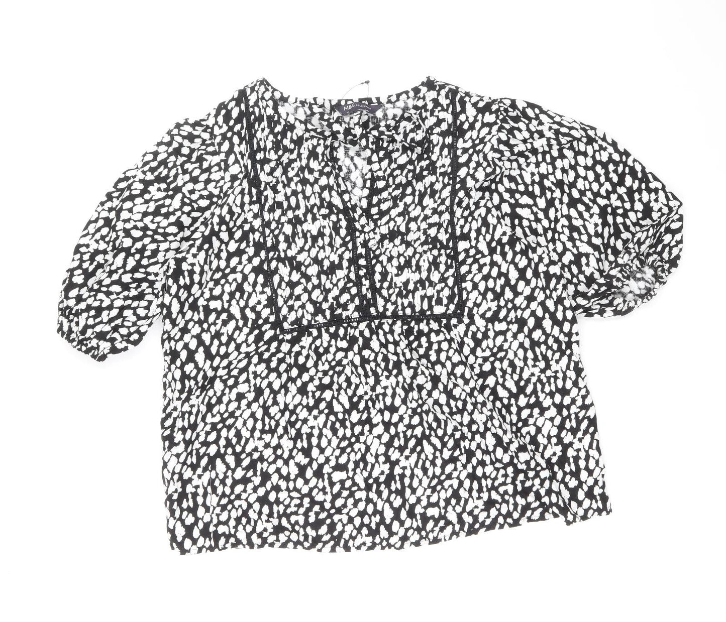 Womens UK Size 10 Marks and Spencer Black Basic T-Shirt