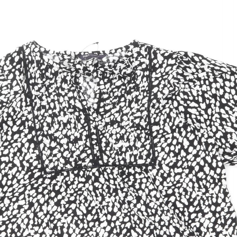 Womens UK Size 10 Marks and Spencer Black Basic T-Shirt