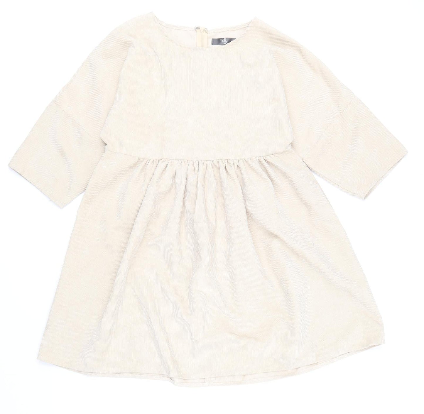 Missguided Womens Beige Polyester A-Line Size 4 Boat Neck Zip