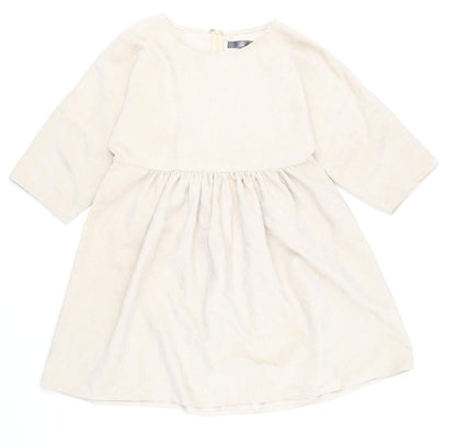 Missguided Womens Beige Polyester A-Line Size 4 Boat Neck Zip