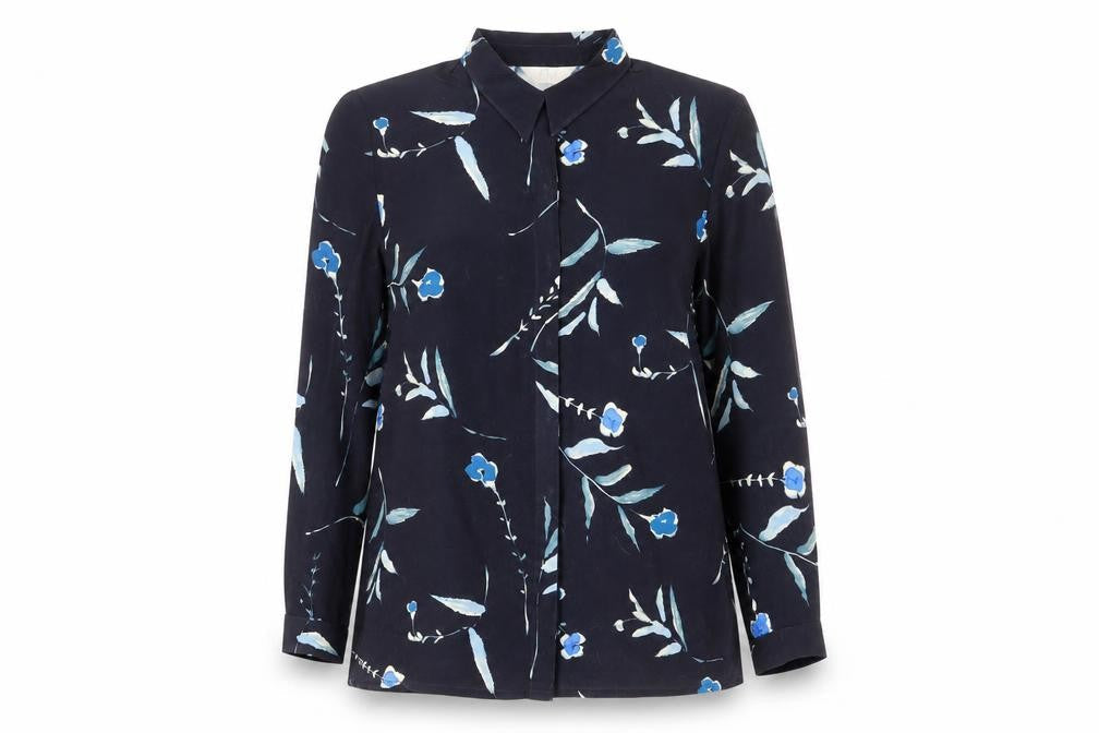 Womens UK Size 20 ELVI Blue Basic Button-Up