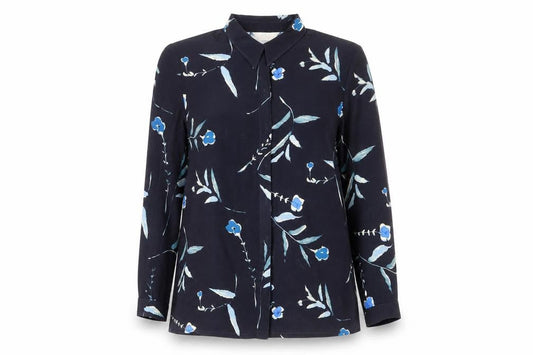Womens UK Size 20 ELVI Blue Basic Button-Up
