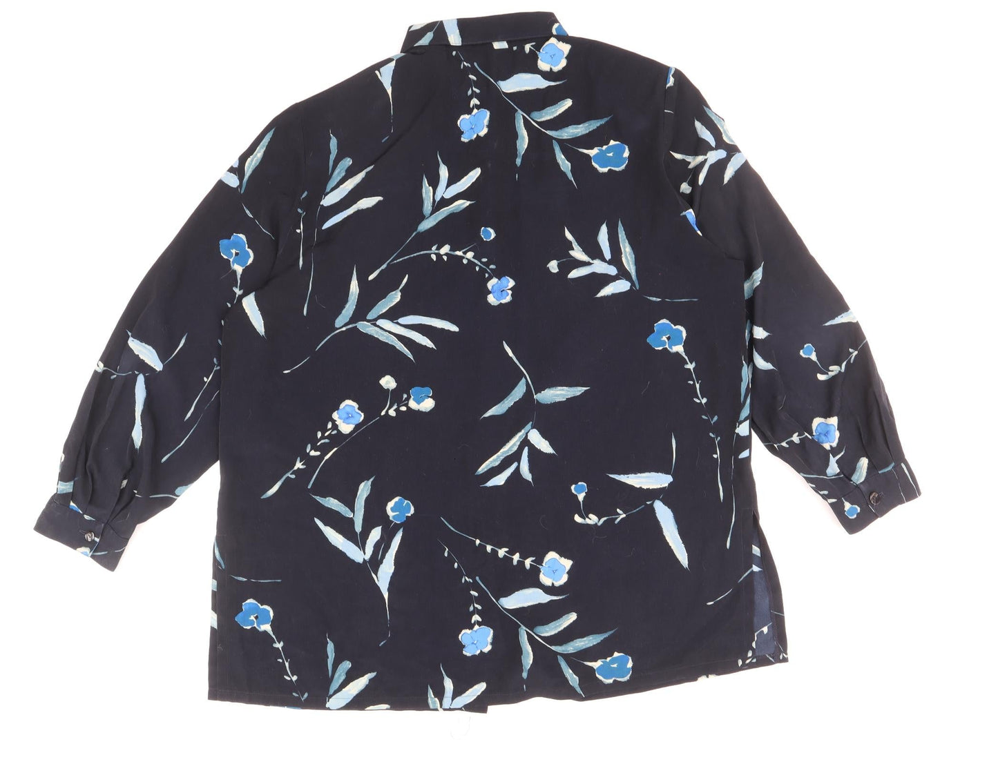 Womens UK Size 20 ELVI Blue Basic Button-Up