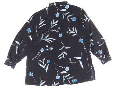 Womens UK Size 20 ELVI Blue Basic Button-Up