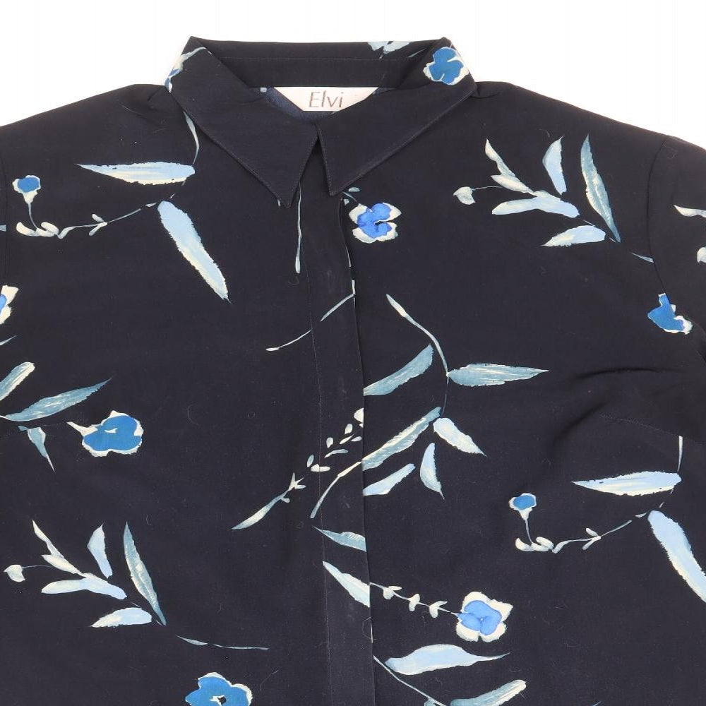Womens UK Size 20 ELVI Blue Basic Button-Up