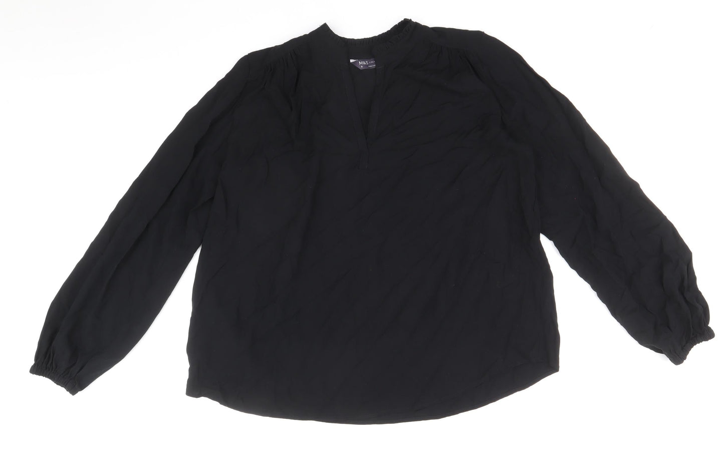 Womens UK Size 8 Marks and Spencer Black Basic Blouse