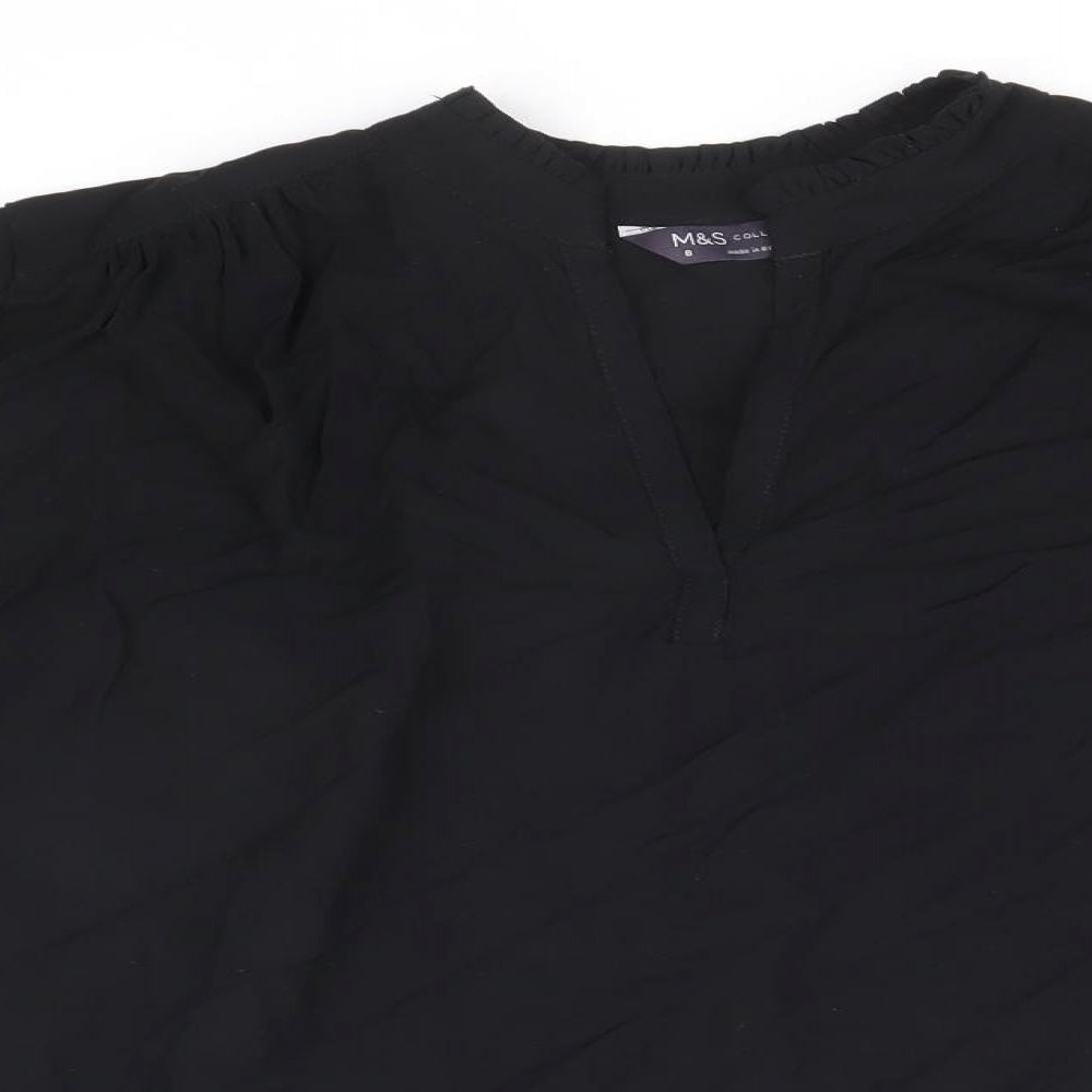 Womens UK Size 8 Marks and Spencer Black Basic Blouse