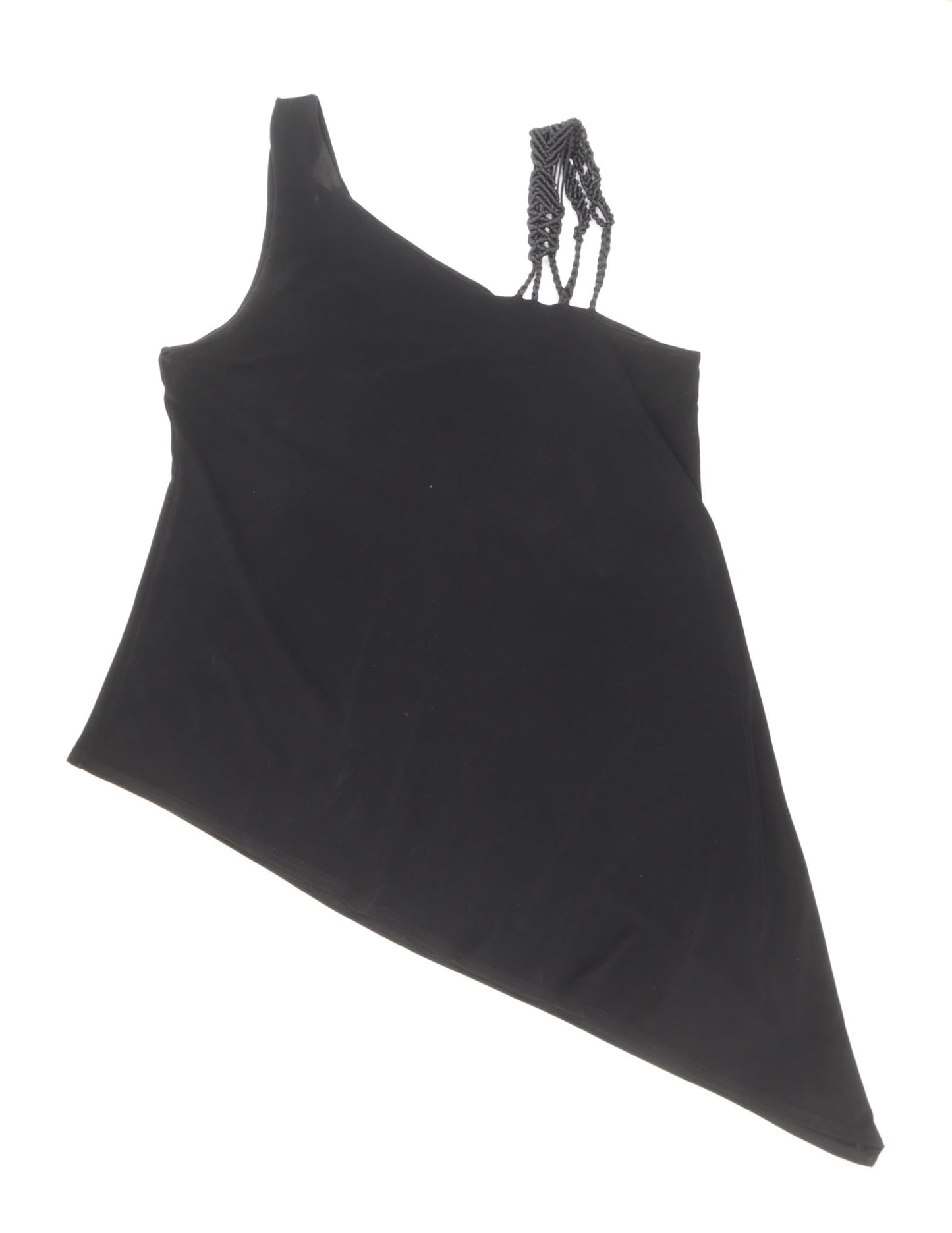 Womens UK Size 10 Debenhams Black Basic Tank