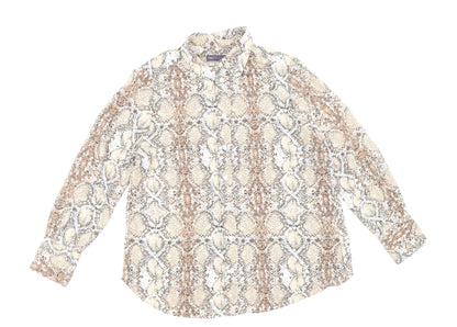 Womens UK Size 14 Marks and Spencer Brown Basic Button-Up