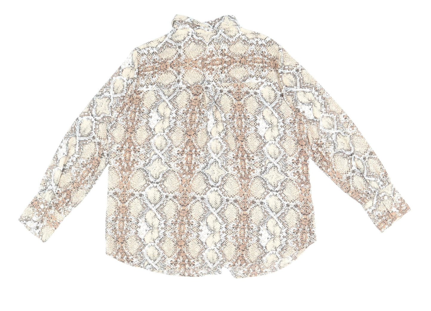 Womens UK Size 14 Marks and Spencer Brown Basic Button-Up