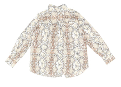 Womens UK Size 14 Marks and Spencer Brown Basic Button-Up