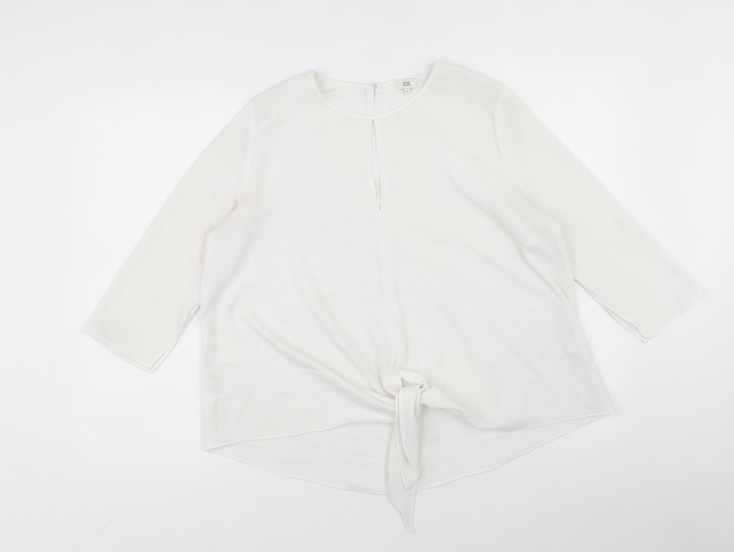 Womens UK Size 8 River Island White Basic Blouse