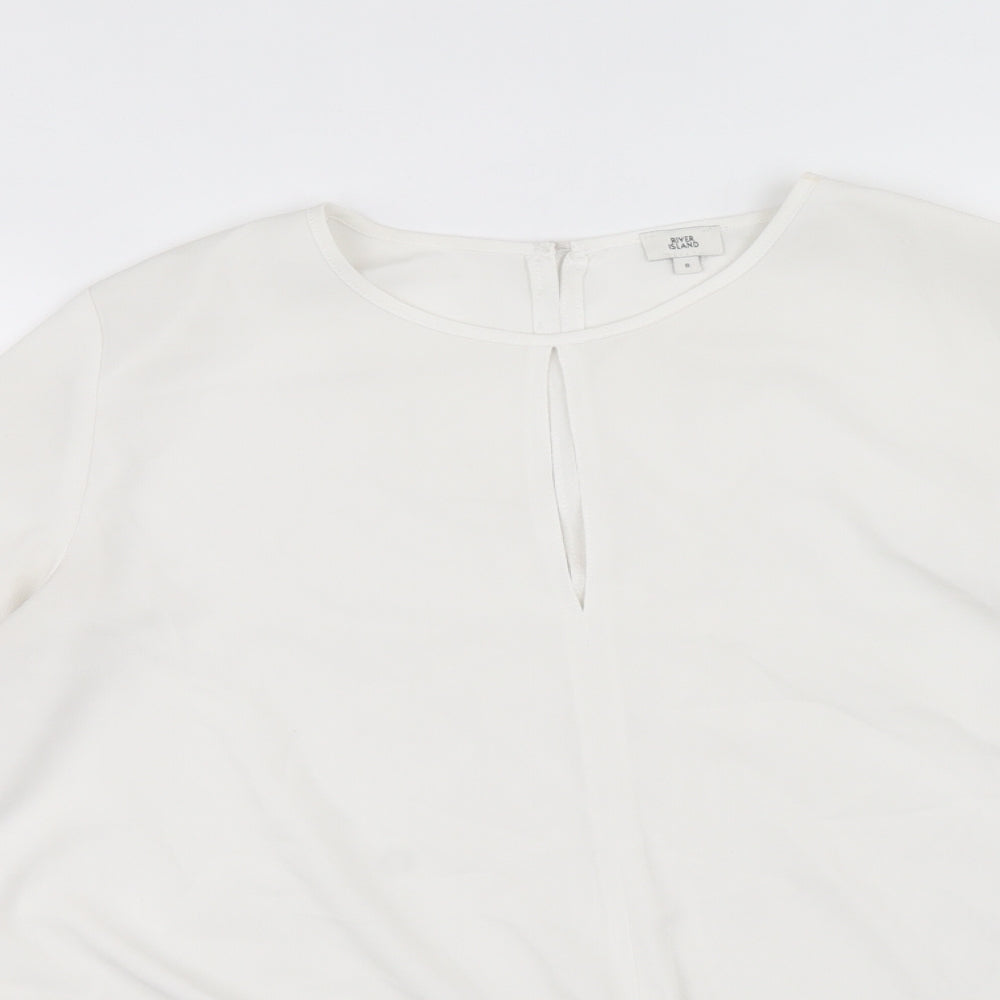 Womens UK Size 8 River Island White Basic Blouse
