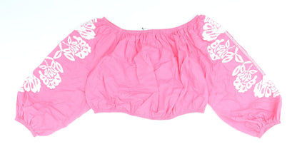 Womens UK Size 20 Marks and Spencer Pink Cropped Blouse