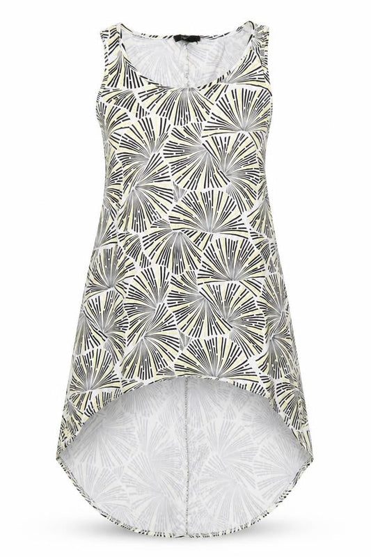 Forever 21 Womens White Geometric Viscose A-Line Size S Round Neck Pullover