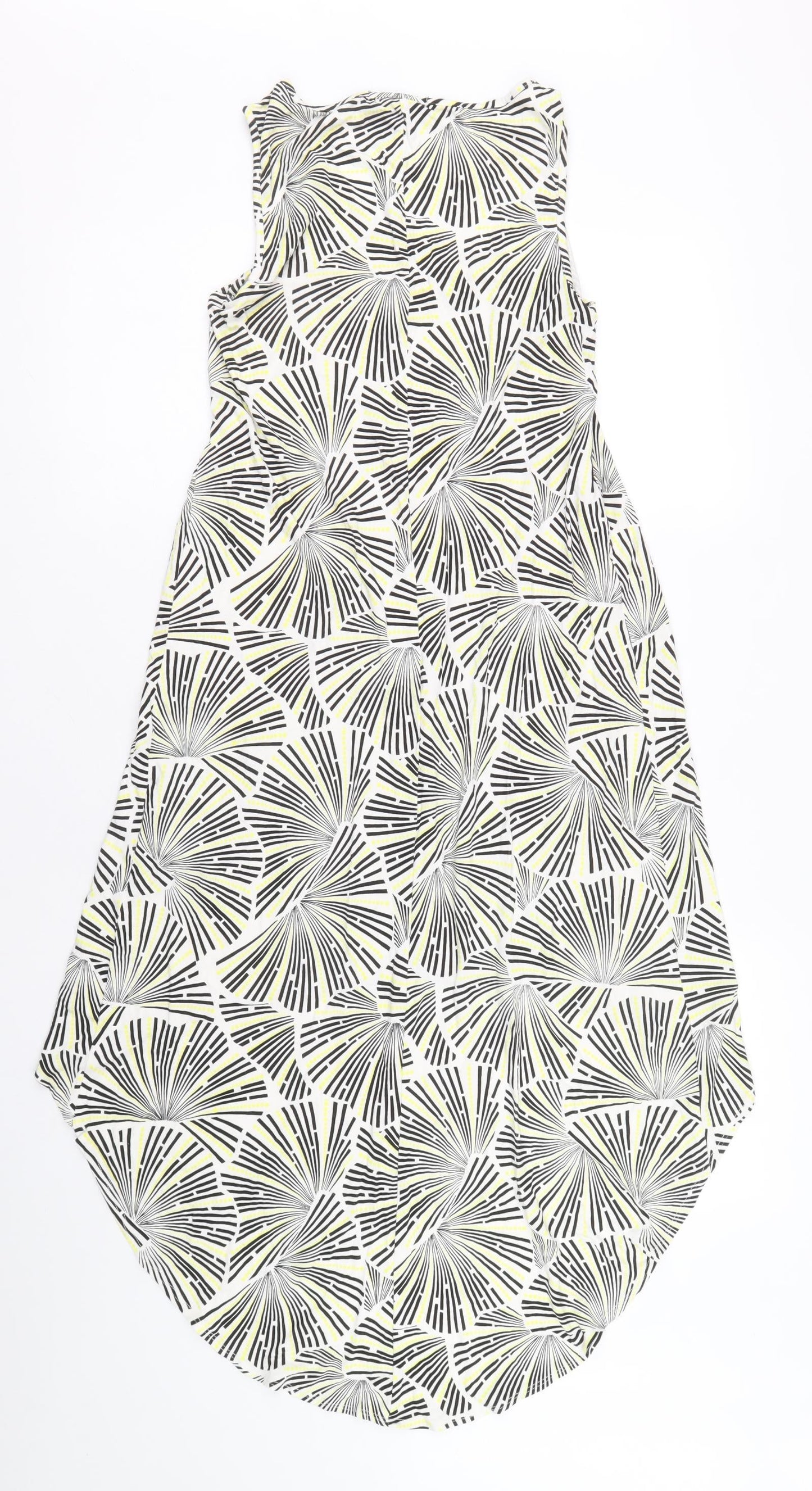 FOREVER 21 Womens White Geometric Viscose A-Line Size S Round Neck Pullover