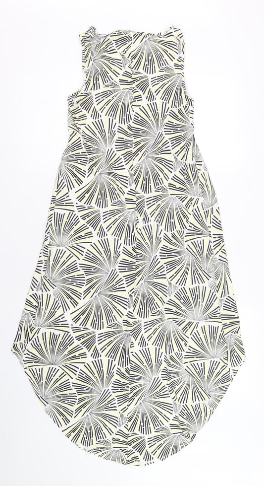 FOREVER 21 Womens White Geometric Viscose A-Line Size S Round Neck Pullover