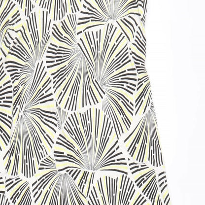 FOREVER 21 Womens White Geometric Viscose A-Line Size S Round Neck Pullover