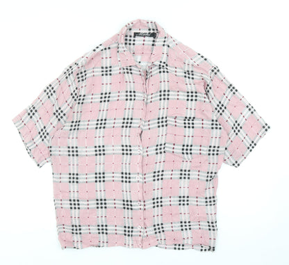 Womens UK Size S Motel Pink Basic Button-Up