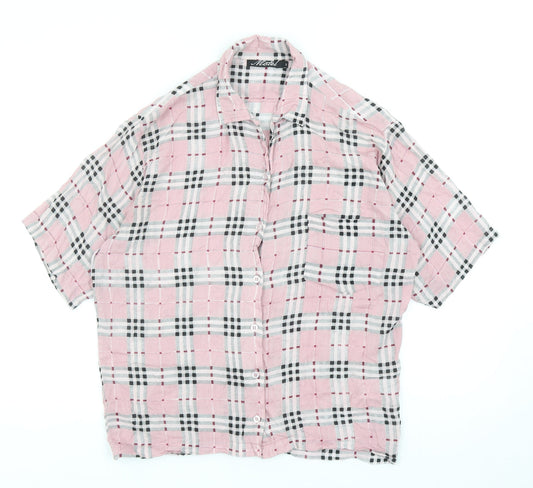 Womens UK Size S Motel Pink Basic Button-Up