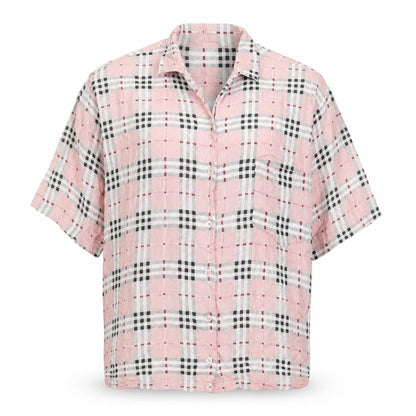 Womens UK Size S Motel Pink Basic Button-Up