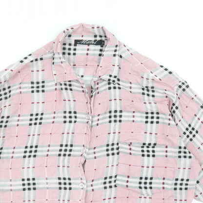 Womens UK Size S Motel Pink Basic Button-Up