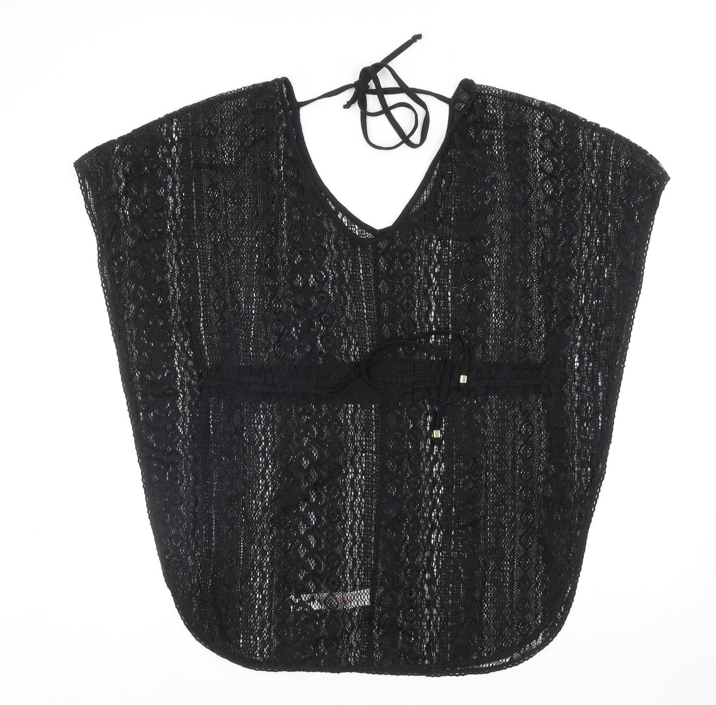 Primark Womens Black Polyester Kimono T-Shirt Size S Round Neck