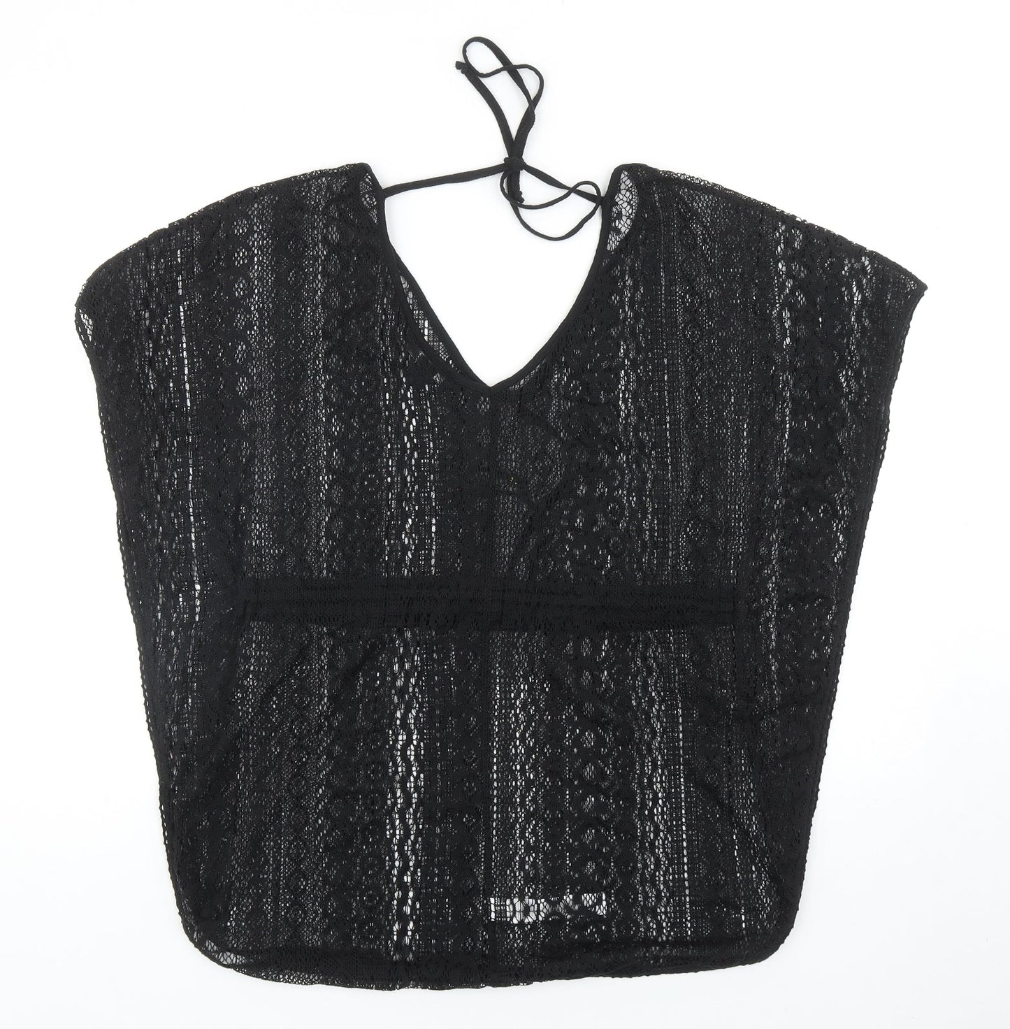 Primark Womens Black Polyester Kimono T-Shirt Size S Round Neck