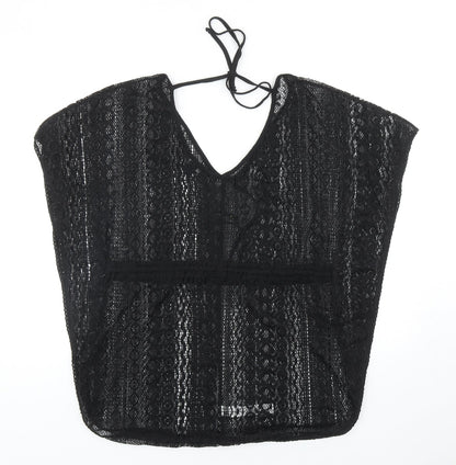 Primark Womens Black Polyester Kimono T-Shirt Size S Round Neck