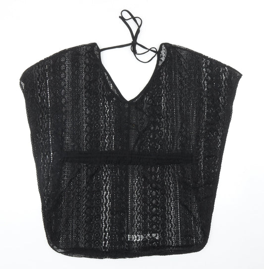 Primark Womens Black Polyester Kimono T-Shirt Size S Round Neck