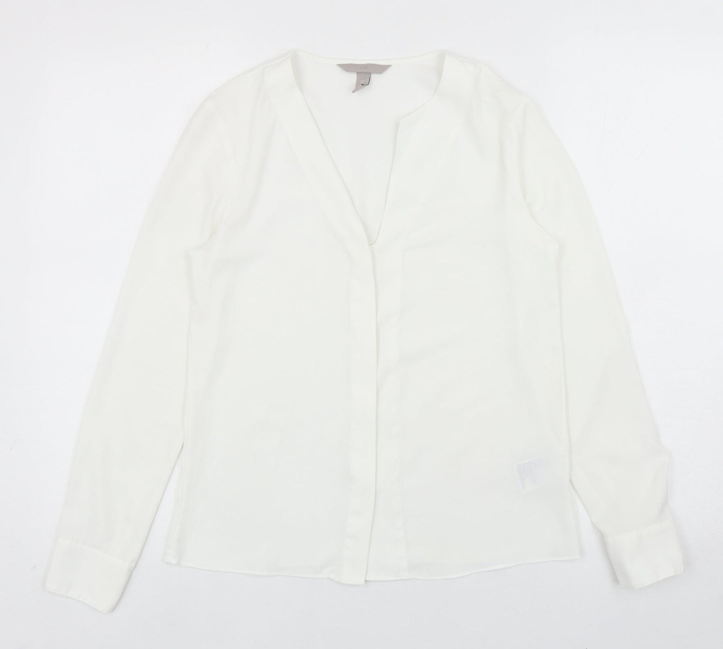 Womens UK Size 6 H&M White Basic Button-Up