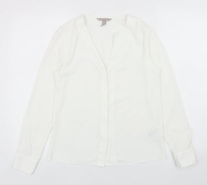 Womens UK Size 6 H&M White Basic Button-Up