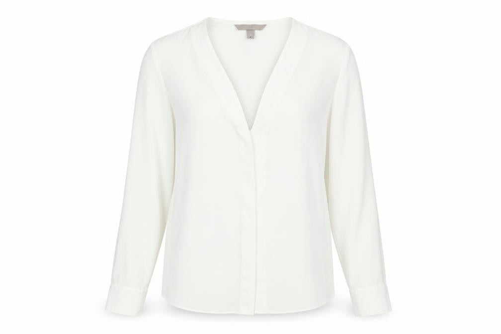 Womens UK Size 6 H&M White Basic Button-Up