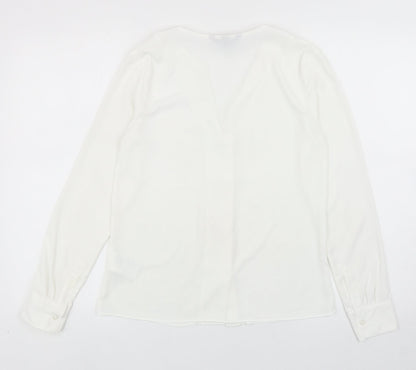 Womens UK Size 6 H&M White Basic Button-Up
