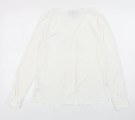 Womens UK Size 6 H&M White Basic Button-Up