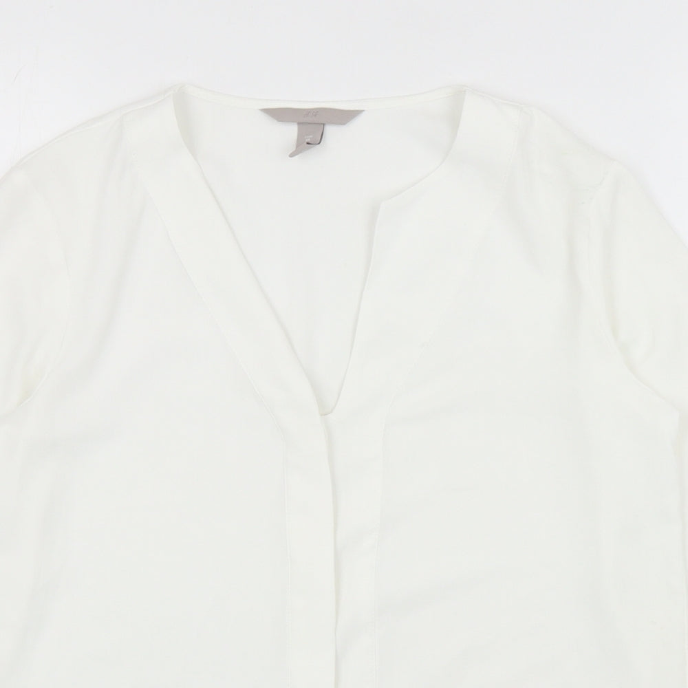 Womens UK Size 6 H&M White Basic Button-Up