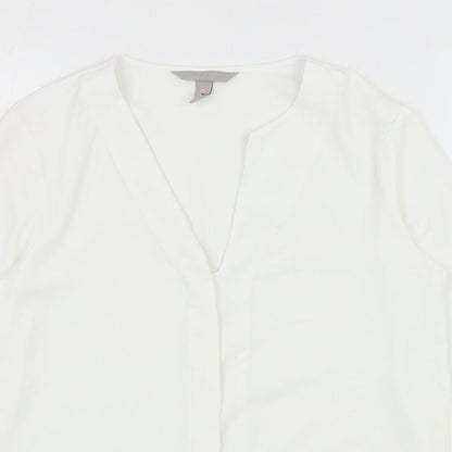 Womens UK Size 6 H&M White Basic Button-Up
