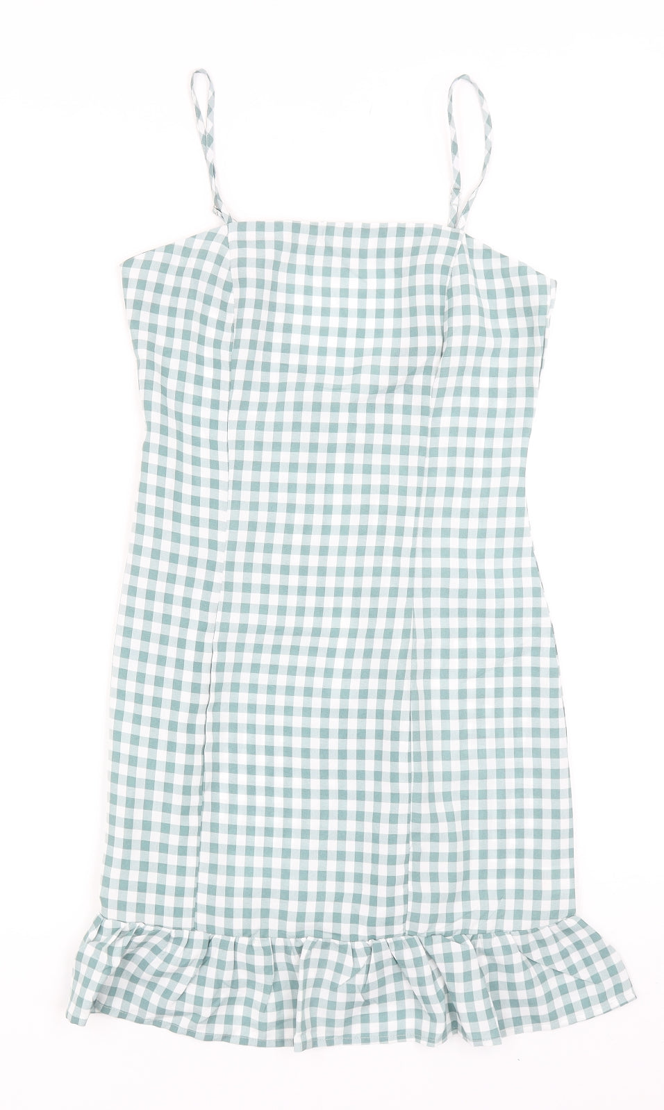 Missguided Womens Blue Check Polyester Bodycon Size 6 Square Neck Zip