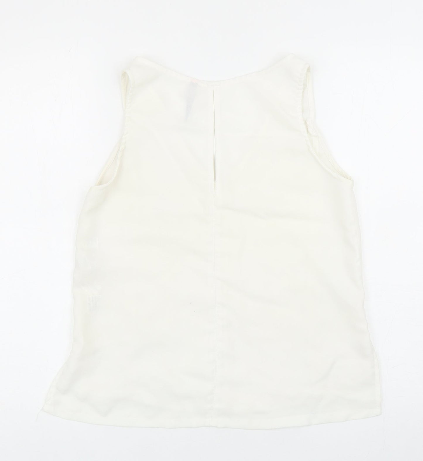 Womens UK Size S Stradivarius White Basic Tank