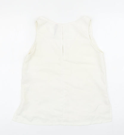 Womens UK Size S Stradivarius White Basic Tank