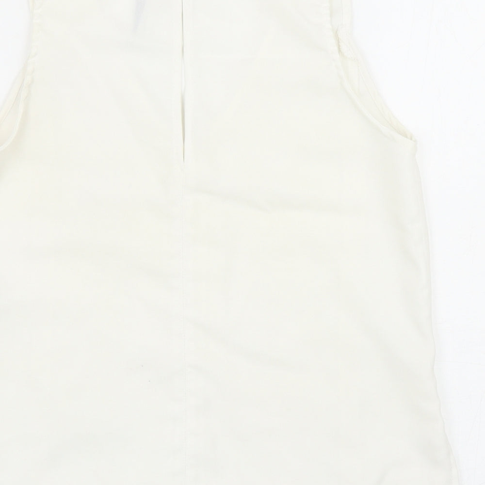 Womens UK Size S Stradivarius White Basic Tank