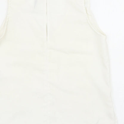 Womens UK Size S Stradivarius White Basic Tank