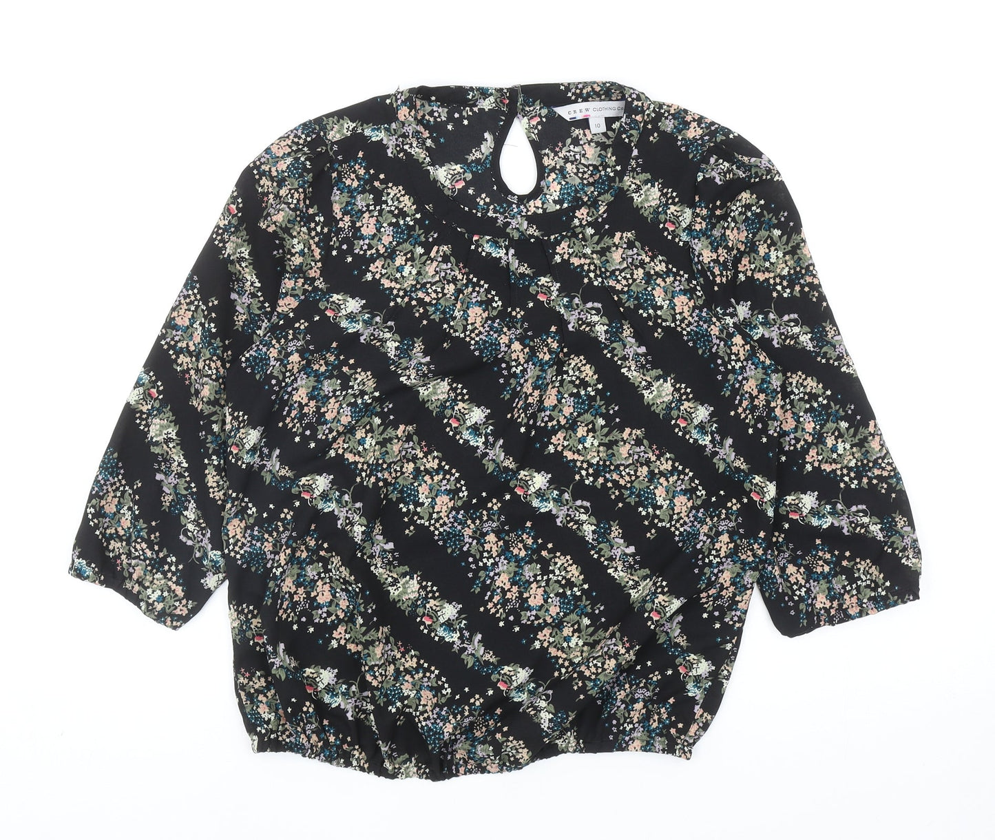 Womens UK Size 10 Crew Clothing Black Basic Blouse