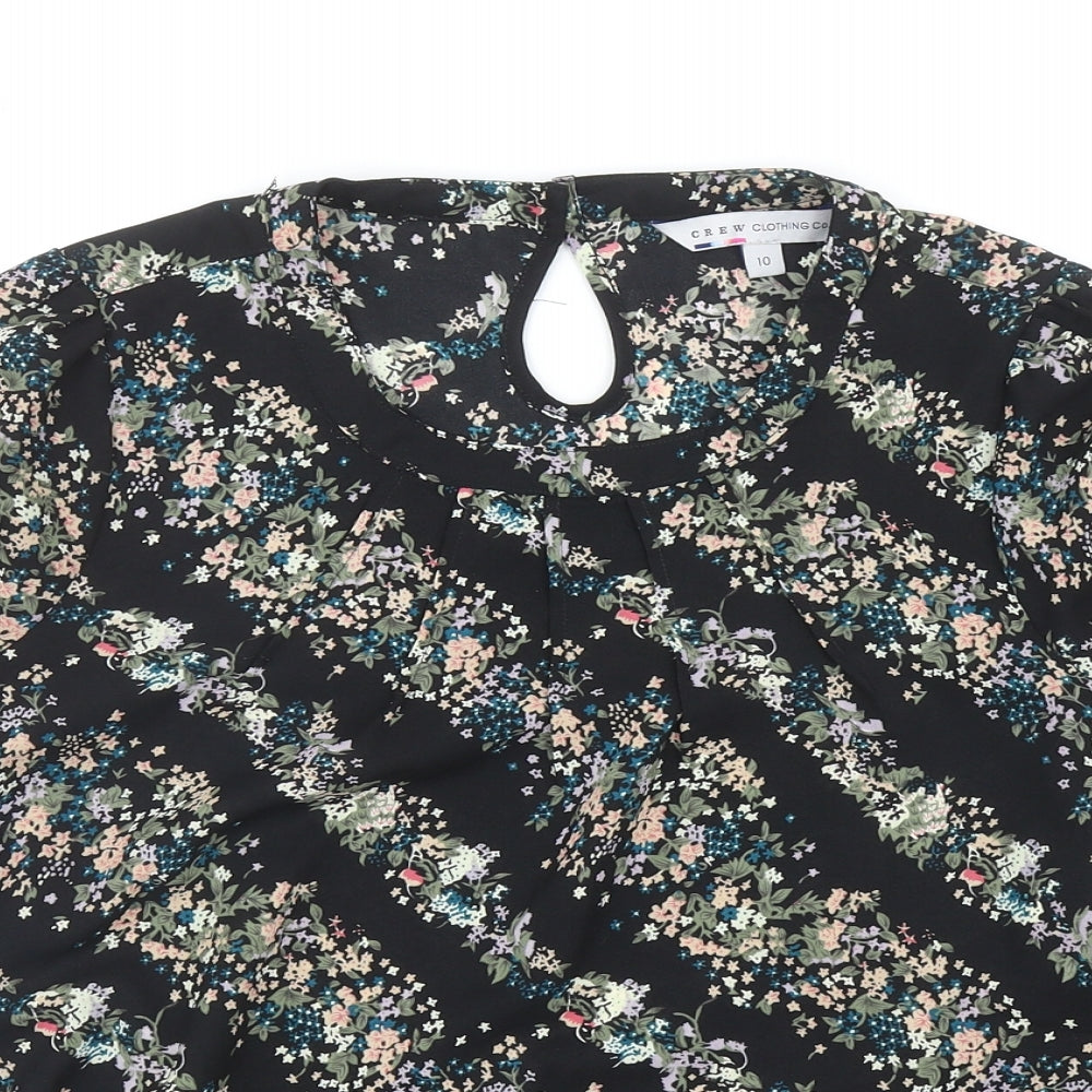 Womens UK Size 10 Crew Clothing Black Basic Blouse