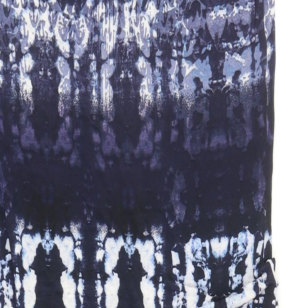 Marks and Spencer Womens Blue Geometric Viscose Shift Size 10 Boat Neck Pullover