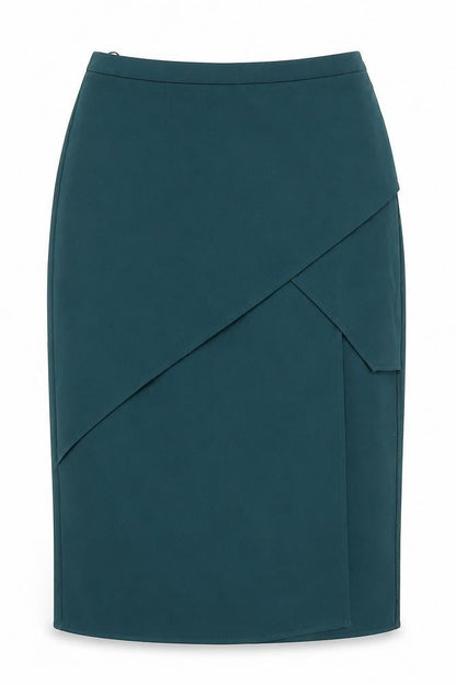 Something Borrowed Womens Blue Polyester Straight & Pencil Skirt Size M Zip