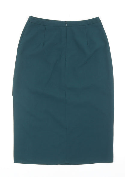Something Borrowed Womens Blue Polyester Straight & Pencil Skirt Size M Zip