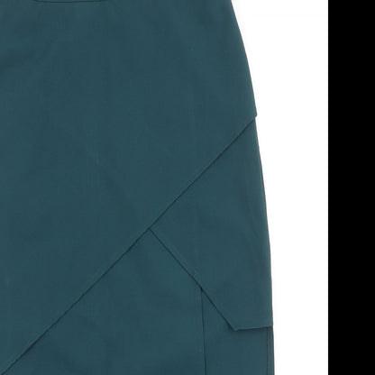 Something Borrowed Womens Blue Polyester Straight & Pencil Skirt Size M Zip