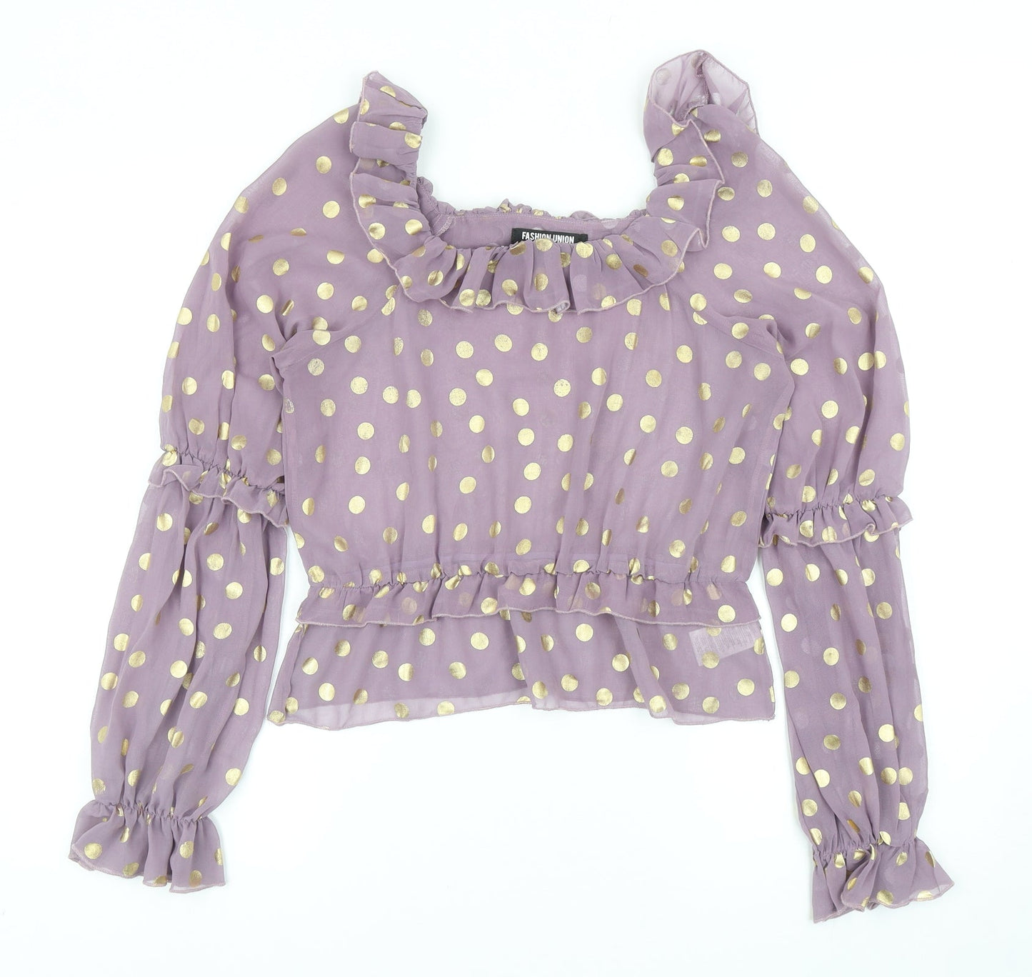 Womens UK Size 12 Fashion Union Purple Basic Blouse
