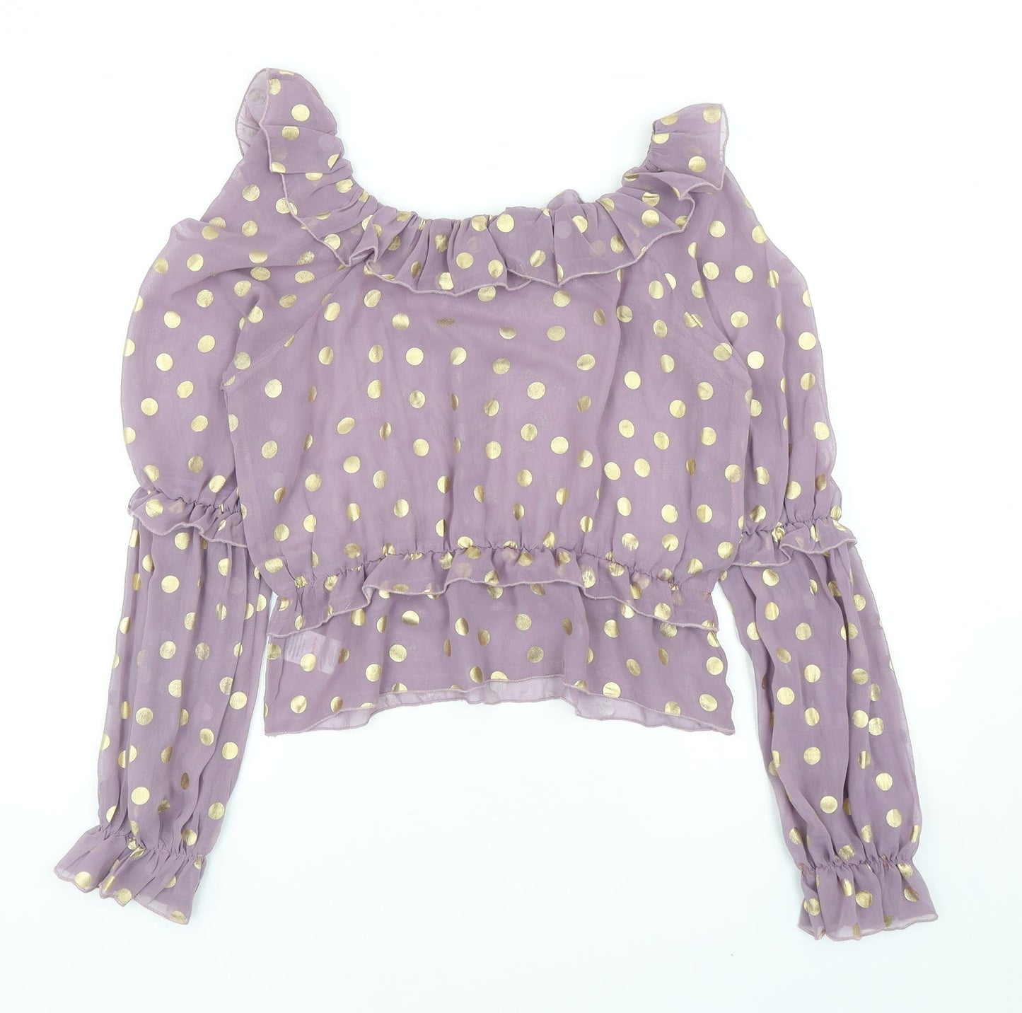 Womens UK Size 12 Fashion Union Purple Basic Blouse